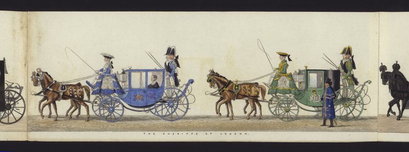 Deel van het panoramische uitzicht op de volledige begrafenisstoet van Arthur, hertog van Wellington door Henry Jr and Sala Alken