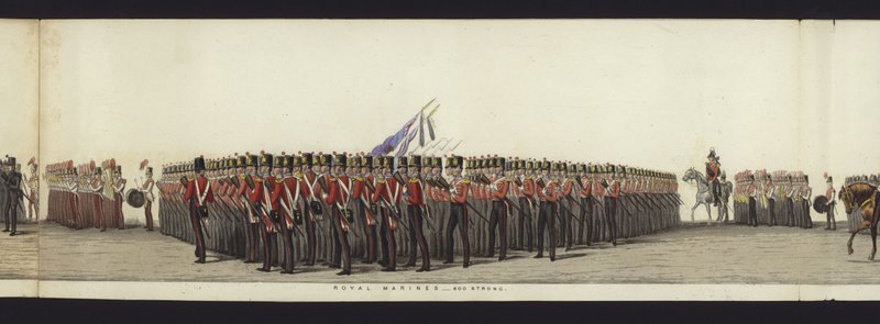 Deel van het panoramisch uitzicht op de volledige begrafenisstoet van Arthur, hertog van Wellington door Henry Jr and Sala Alken