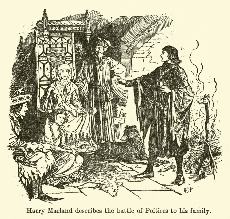 Harry Marland beschrijft de slag bij Poitiers aan zijn familie door Henry Justice Ford