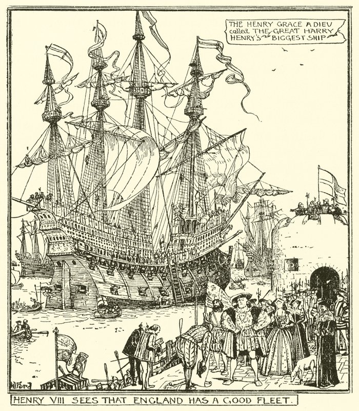 Hendrik VIII ziet dat Engeland een Goede Vloot heeft door Henry Justice Ford