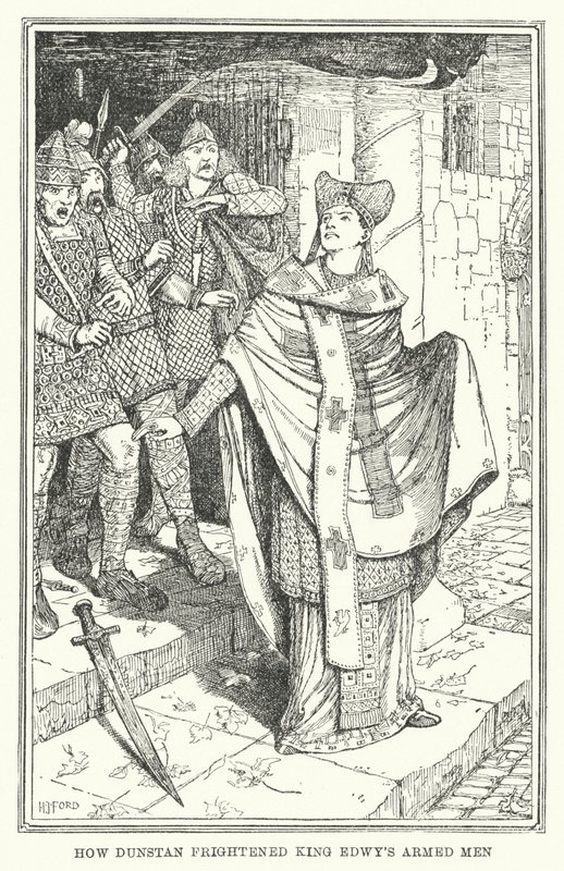Hoe Dunstan de gewapende mannen van koning Edwy bang maakte door Henry Justice Ford