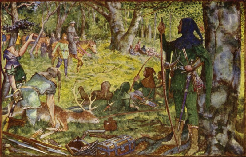 Hoe de koning, vermomd als een abt, Robin onder de groene boom bezocht door Henry Justice Ford