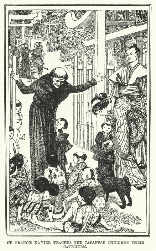 St. Franciscus Xaverius leert de Japanse kinderen hun catechismus door Henry Justice Ford