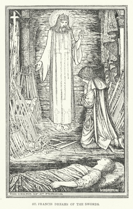 St. Franciscus droomt van de zwaarden door Henry Justice Ford