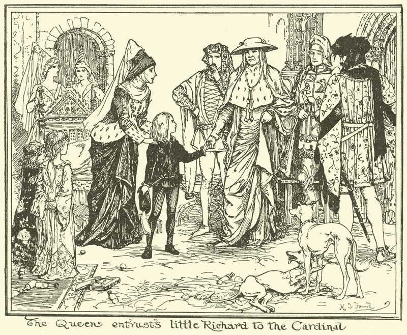 De koningin vertrouwt kleine Richard toe aan de kardinaal door Henry Justice Ford