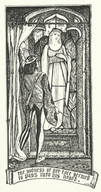 Het Verdriet op Haar Gezicht Leek in Zijn Hart te Dringen (gravure) door Henry Justice Ford