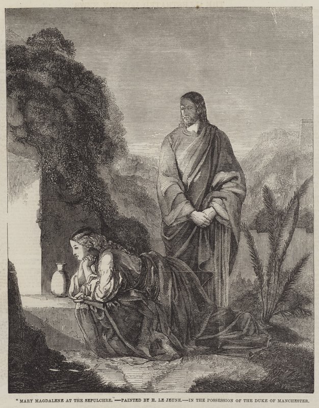 Maria Magdalena bij het graf door Henry Le Jeune