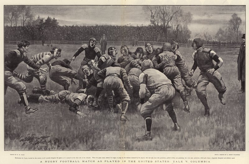 Een rugbywedstrijd zoals gespeeld in de Verenigde Staten, Yale v Columbia door Henry Marriott Paget