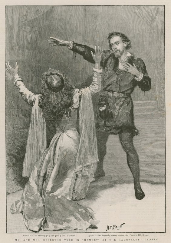 De heer en mevrouw Beerbohm Tree in Hamlet in het Haymarket Theatre door Henry Marriott Paget