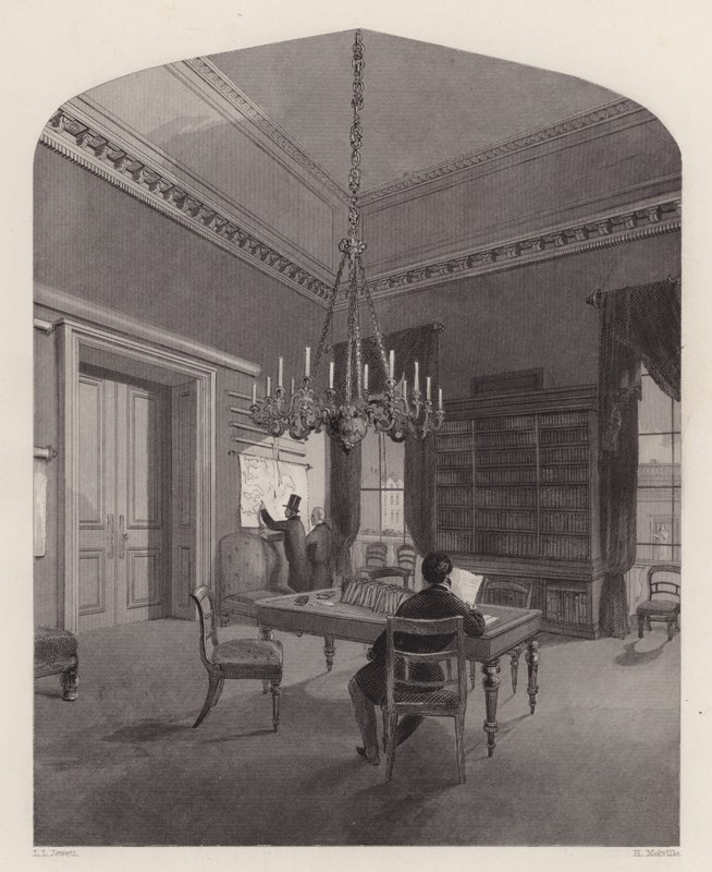 Kaartenkamer van de United Service Club, Westminster, Londen door Henry Melville