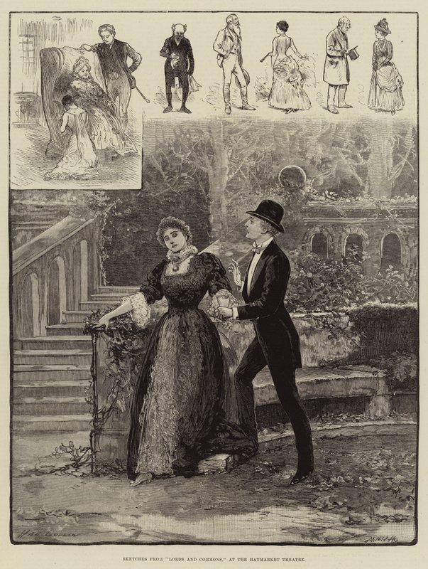 Schetsen van Lords en Commons, in het Haymarket Theatre door Henry Stephen Ludlow