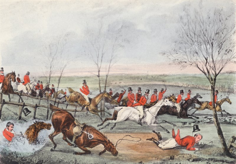 Een Squire-val, bij Jove! roept Mytton, Nog een beetje en ik had het gedaan! door Henry Thomas (after) Alken