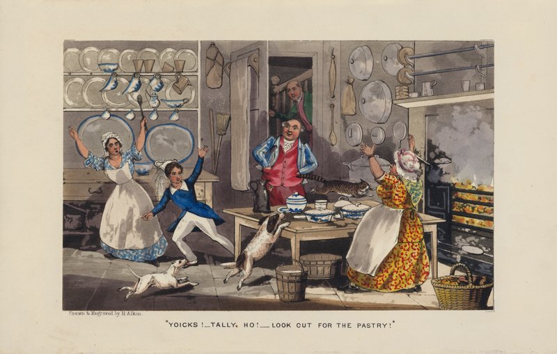 Chaos in de keuken door Henry Thomas (after) Alken