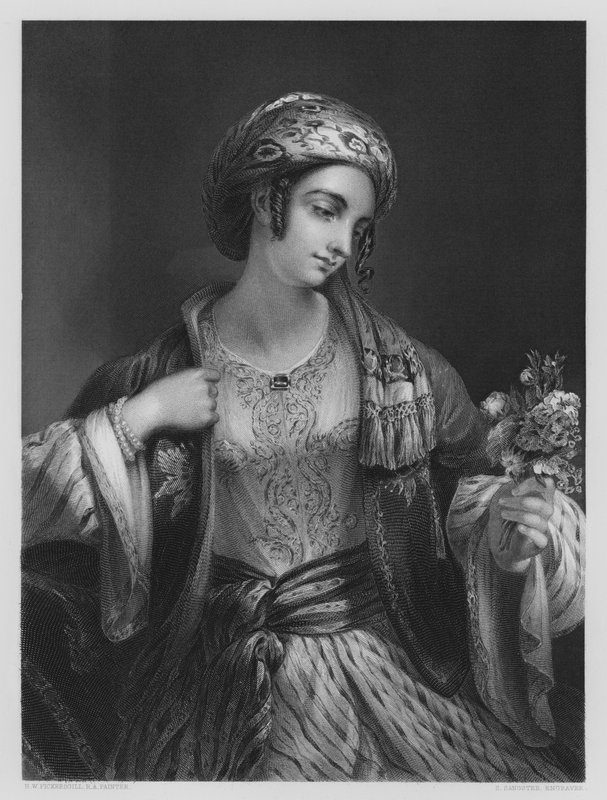 Een Syrisch Meisje, uit het schilderij in de Vernon Gallery door Henry William (after) Pickersgill