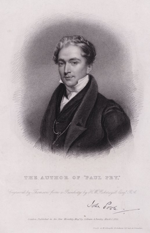 John Poole, Engelse toneelschrijver, auteur van Paul Pry (gravure) door Henry William (after) Pickersgill