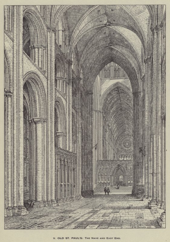 Oude St. Pauls, Het Schip en het Oostelijke Eind door Henry William Brewer