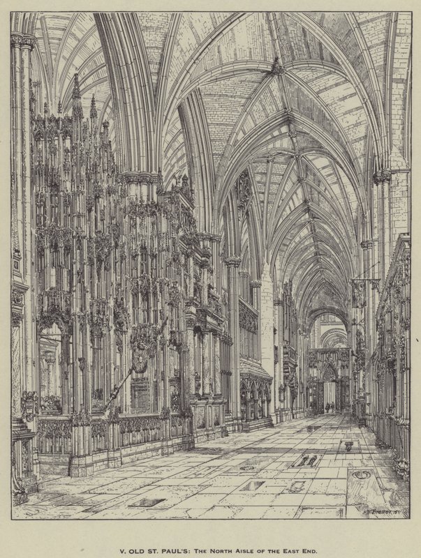 Oude St Pauls, Het Noordelijke Zijschip van het Oostelijke Eind door Henry William Brewer