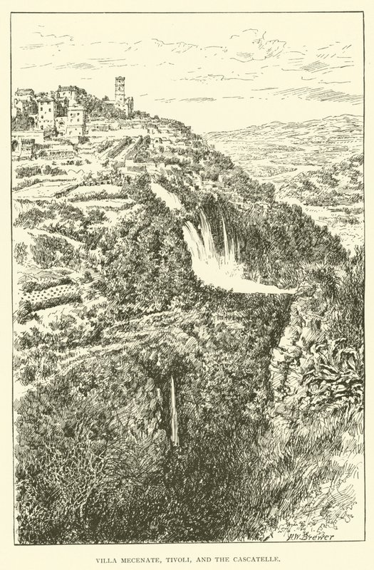 Villa Mecenate, Tivoli, en de Cascatelle door Henry William Brewer