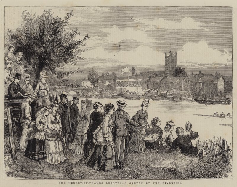 De Henley-on-Thames Regatta, een schets aan de rivier door Henry Woods