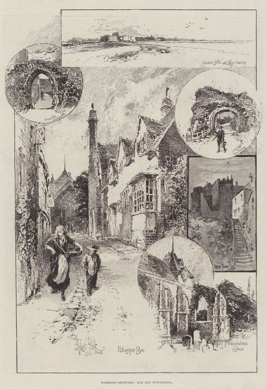 Zwerfschetsen, Rye en Winchelsea door Herbert Railton