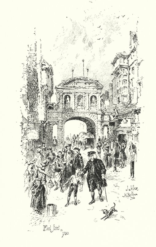 Dr. Johnson, Fleet Street, Londen, in 1780 door Herbert (after) Railton
