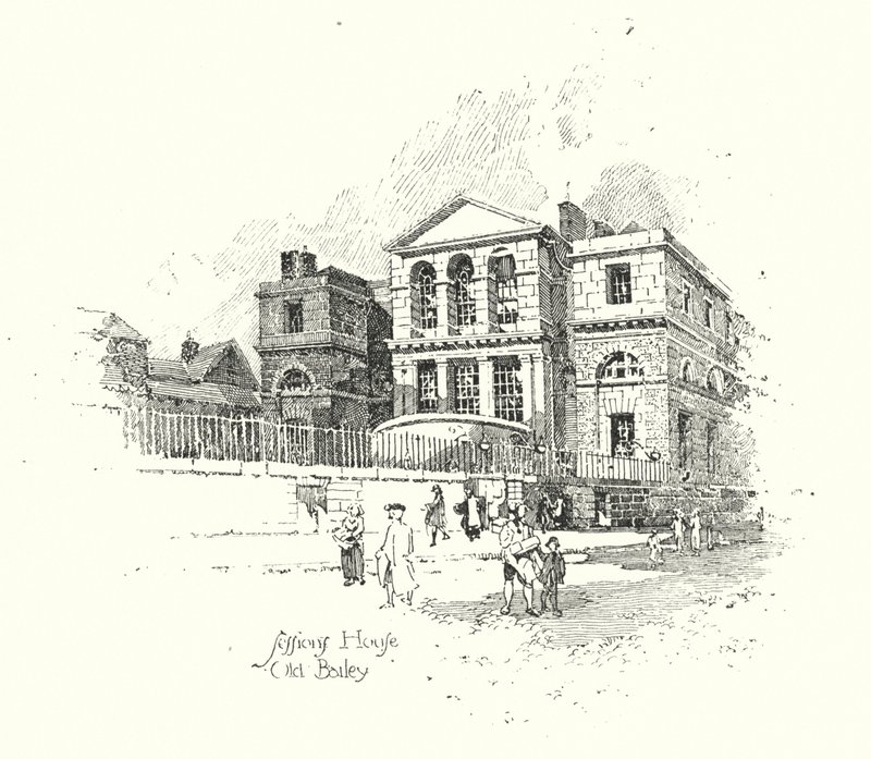 Sessions House, Old Bailey, Londen door Herbert (after) Railton