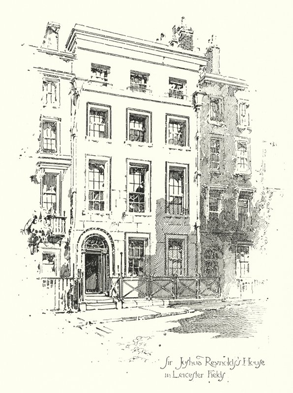 Het huis van Sir Joshua Reynolds, Leicester Fields, Londen door Herbert (after) Railton