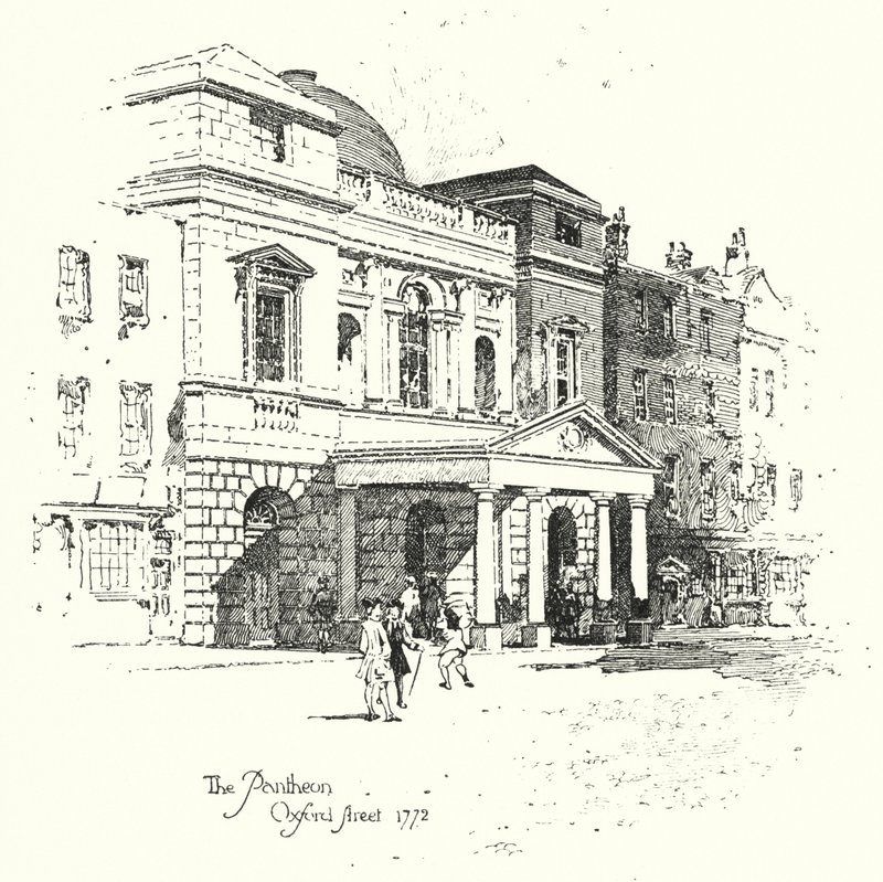 Het Pantheon, Oxford Street, Londen door Herbert (after) Railton