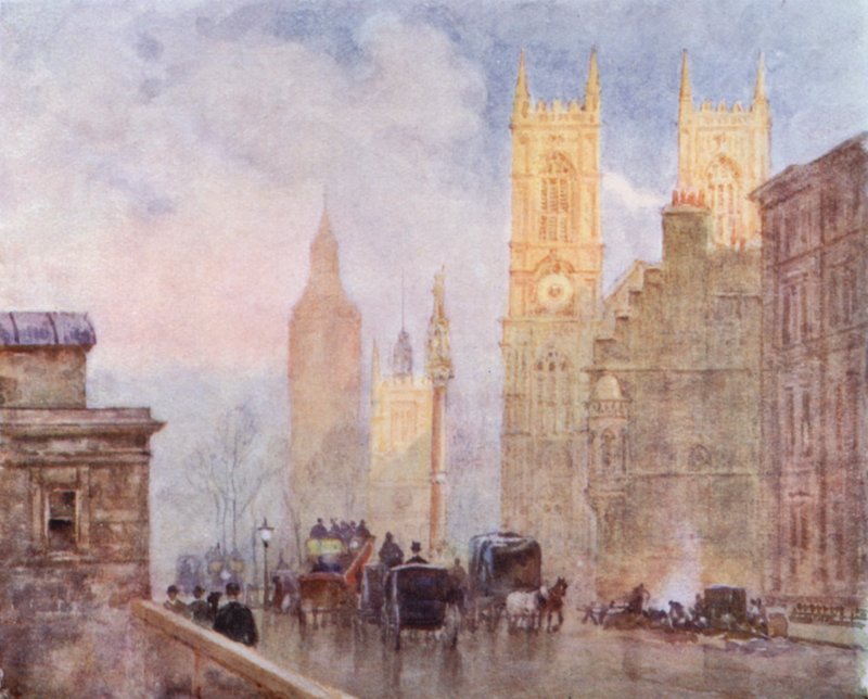 Het einde van Victoria Street, Westminster door Herbert Menzies (after) Marshall