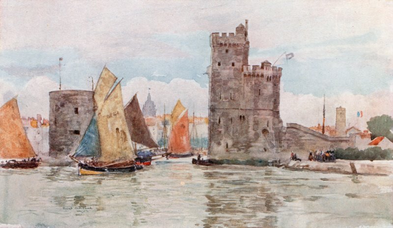 Ingang van de haven, La Rochelle door Herbert Menzies Marshall