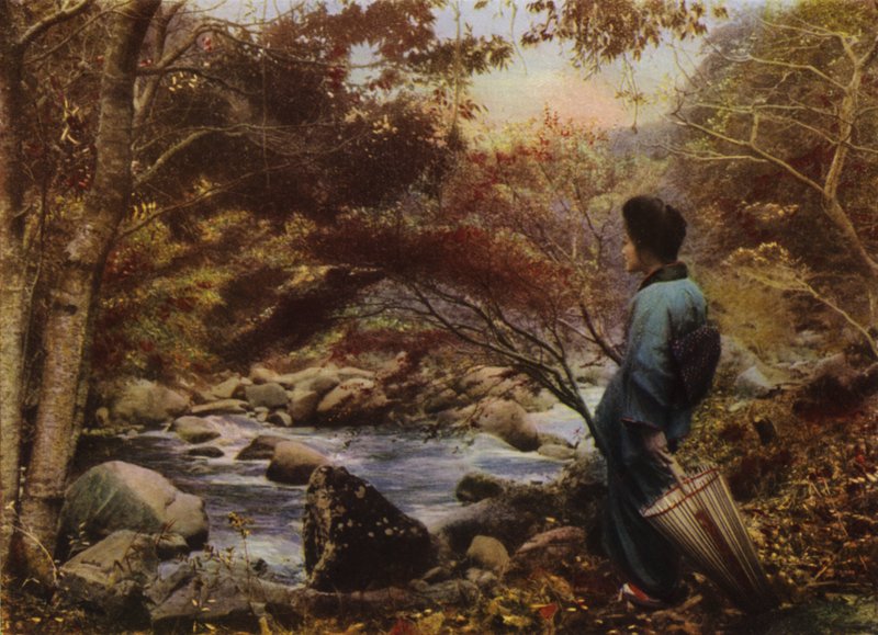 Herfst in Miyanoshita door Herbert Ponting