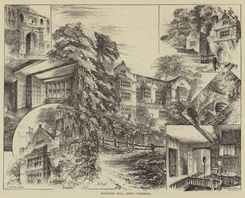 Fountains Hall, Ripon, Yorkshire door Herbert Railton
