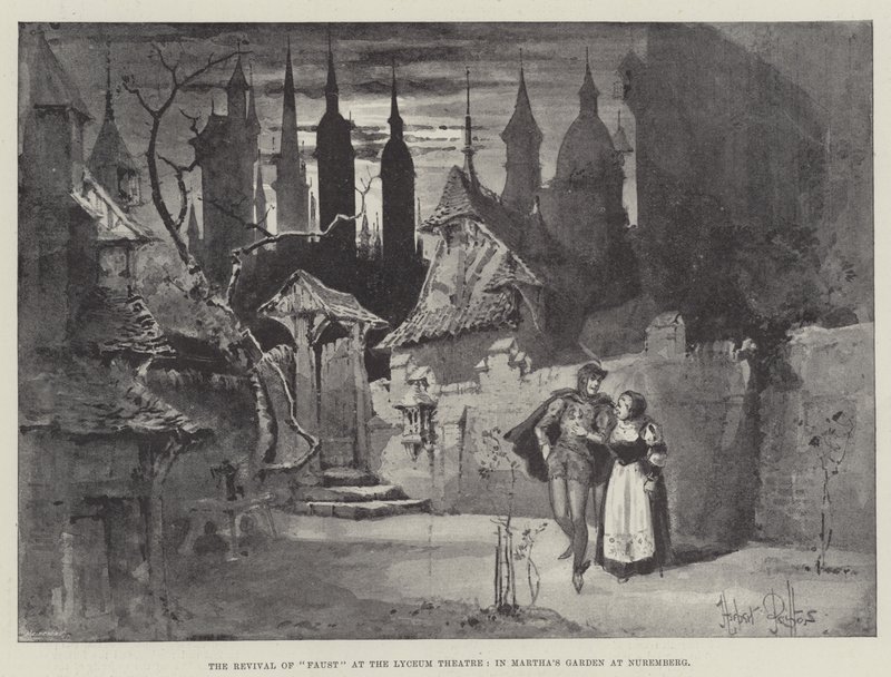 De heropleving van Faust in het Lyceum Theatre, in Martha