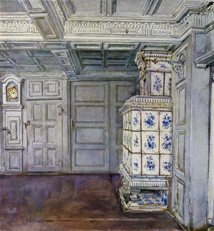 Deel van de hal in het Inselmann-huis, Neuengamme, nabij Hamburg door Hermann Haase