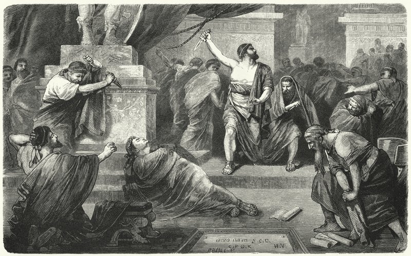 Brutus over het lichaam van Julius Caesar, 44 v.Chr. door Hermann Vogel