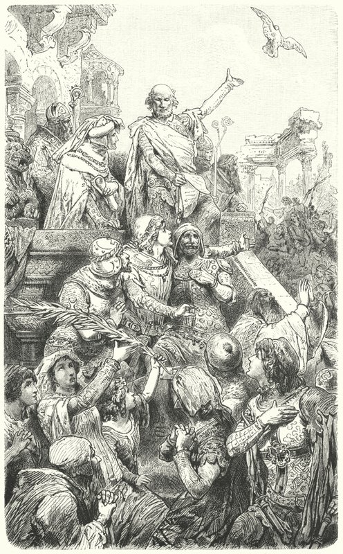 Cola di Rienzo geeft het volk van Rome een nieuwe grondwet, 1347 door Hermann Vogel