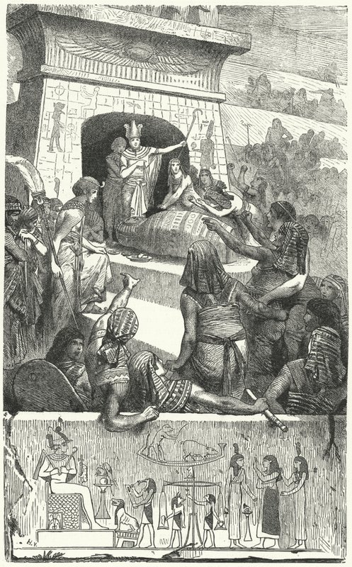 Begrafenis van een oude Egyptische farao door Hermann Vogel