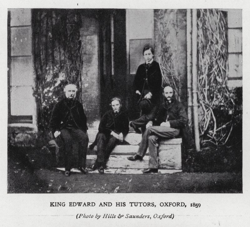 Koning Edward VII en zijn leraren aan de Universiteit van Oxford door Hills and Saunders