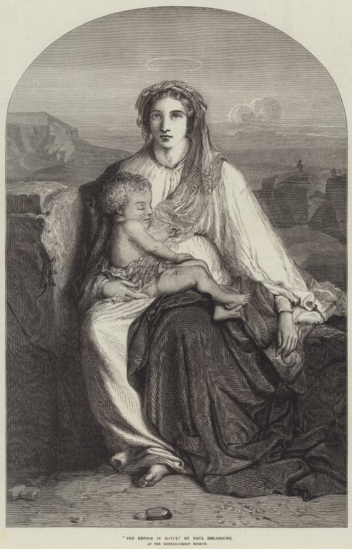 De rust in Egypte door Hippolyte Delaroche