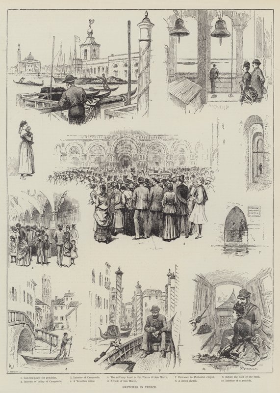 Schetsen in Venetië door Horace Petherick