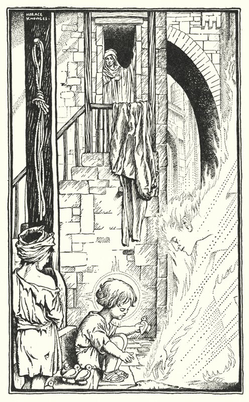 In Nazareth (litho) door Horace J. Knowles