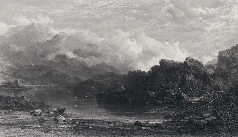 Een Hooglandmeer, Mist rustend op Bergen door Horatio Macculloch