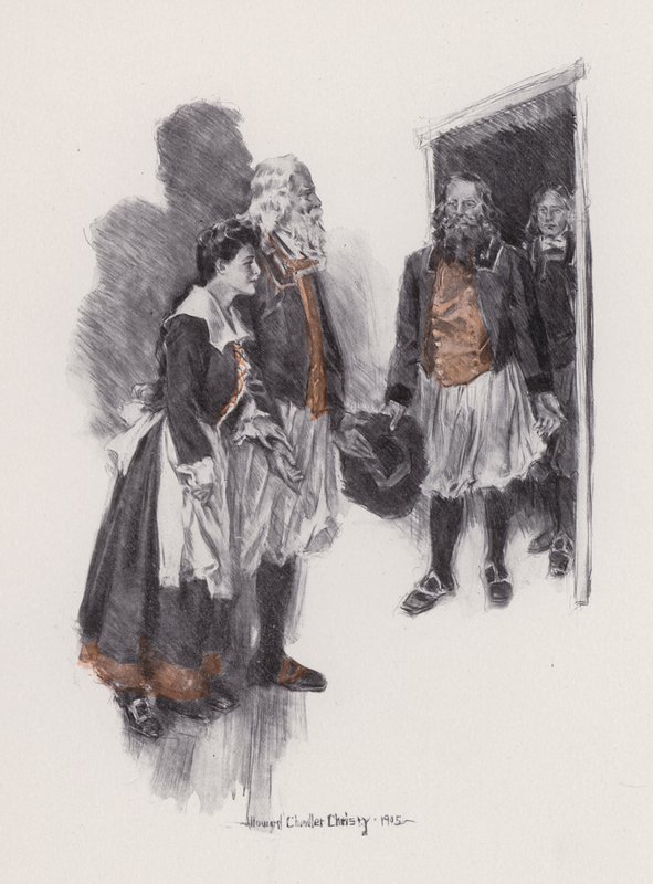 Illustratie voor Evangeline, Een Verhaal van Arcadie, door Henry Wadsworth Longfellow door Howard Chandler (after) Christy