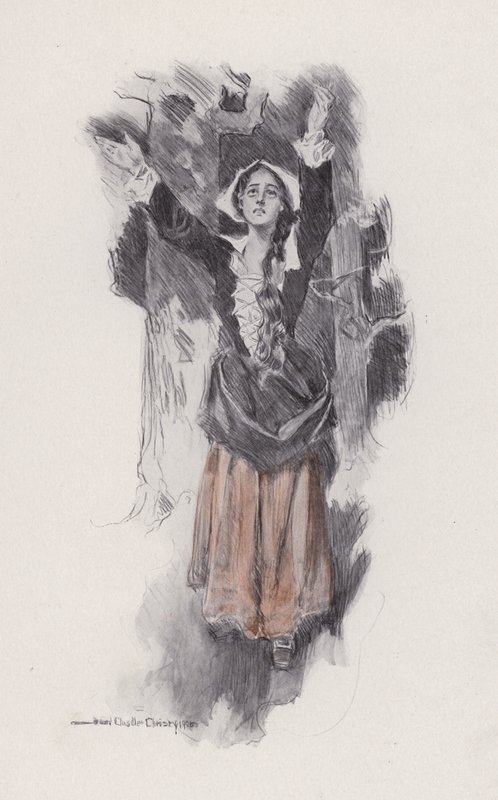 Illustratie voor Evangeline, Een Verhaal van Arcadie, door Henry Wadsworth Longfellow door Howard Chandler (after) Christy