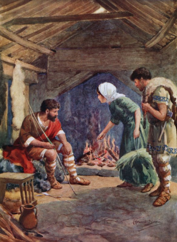 Alfred de Grote in de hut van de veehouder door Howard Davie