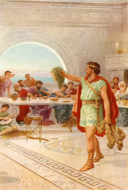 "Toen hield Perseus het hoofd van de Gorgon omhoog" door Howard Davie