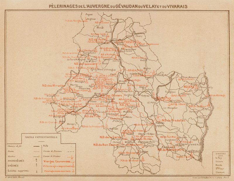 Pelgrimstochten van de Auvergne, Gevaudan, Velay en Vivarais door Hubert Clerget