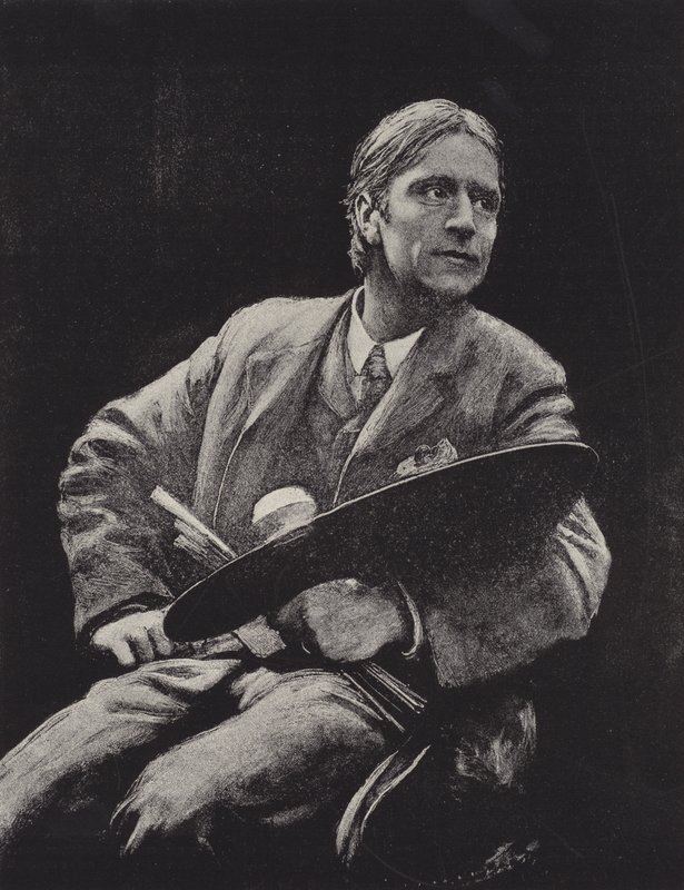 Hubert Herkomer, Britse kunstenaar (litho) door Hubert von (after) Herkomer