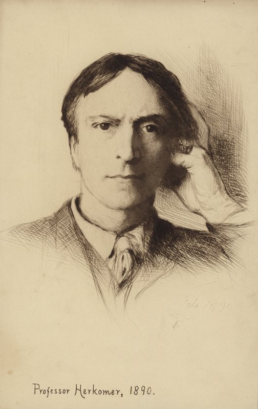 Zelfportret van de Britse kunstenaar Hubert Herkomer door Hubert von Herkomer