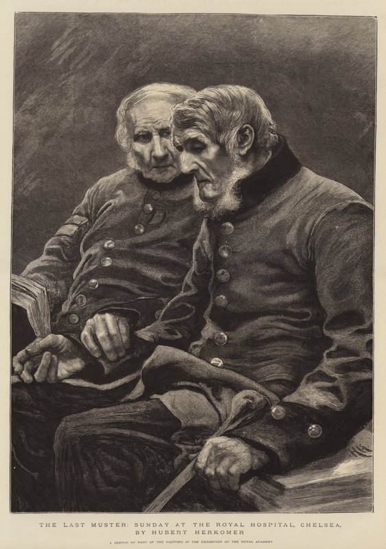 De Laatste Appèl, Zondag in het Koninklijk Hospitaal, Chelsea door Hubert von Herkomer